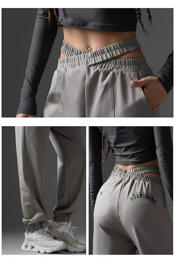 Cross waist fit sports pants
