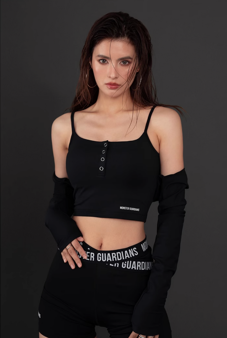 ブラパッド付き キャミソールロングスリーブセット