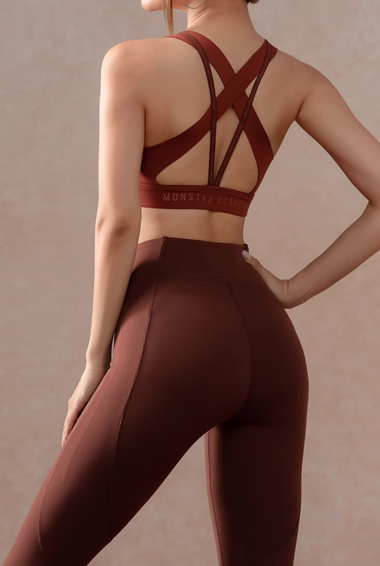 High impact zip bra and leggings set