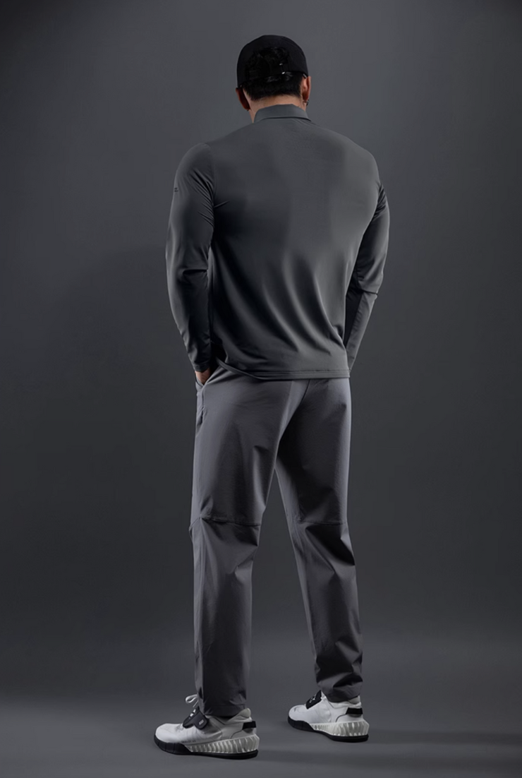 SUNSHIELD ストレッチ ゴルフロングスリーブポロ