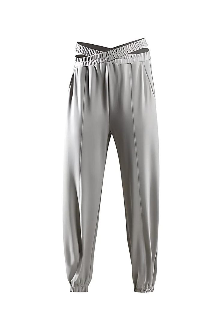 Cross waist fit sports pants