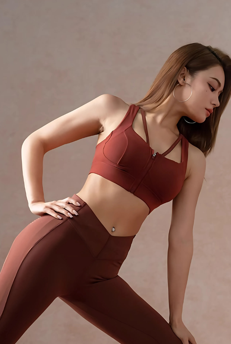 High impact zip bra and leggings set