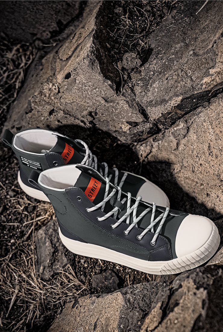 high cut collar sneakers