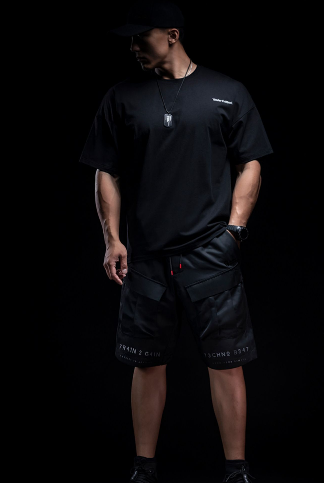 black fitness shorts