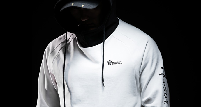 sports high collar hoodie