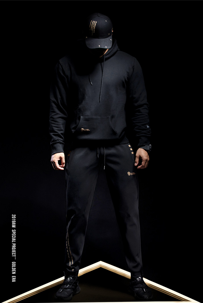 black gold fitness pants