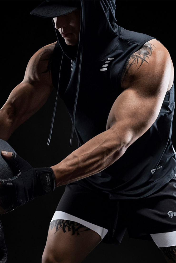 workout hood sleeveless tops