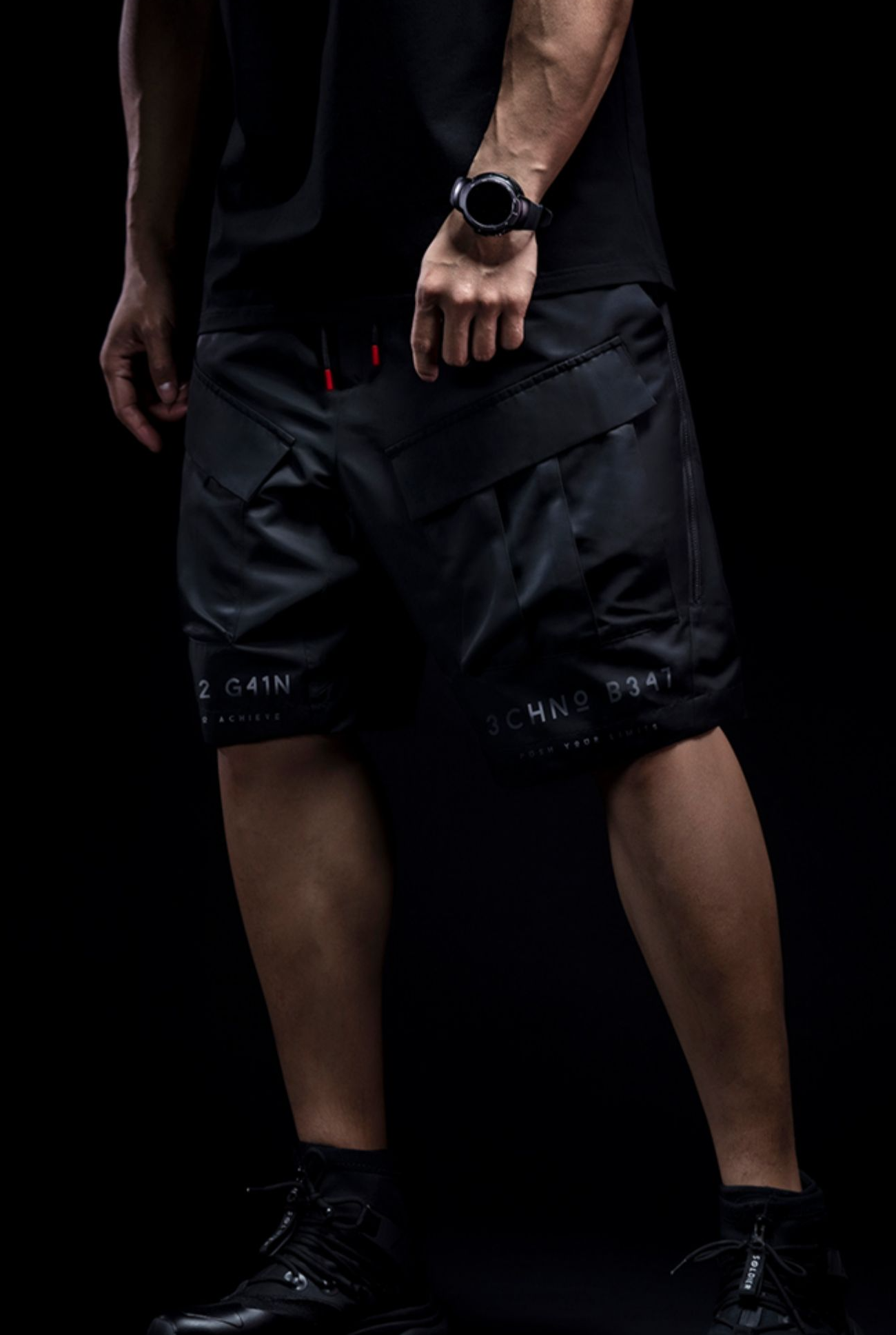 black fitness shorts