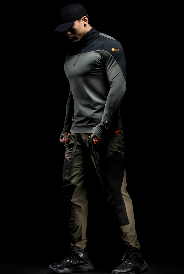 stitched zipper fitness wear