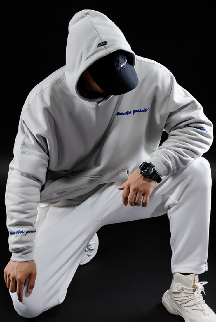 loose fleece hooded sweater