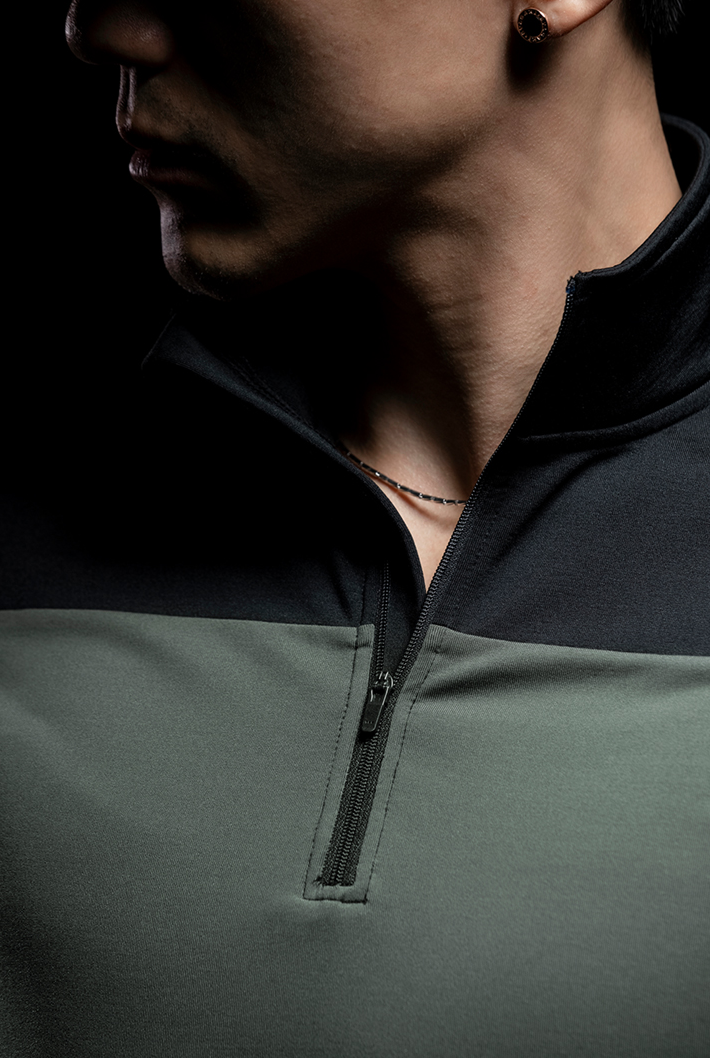 stitched zipper fitness wear