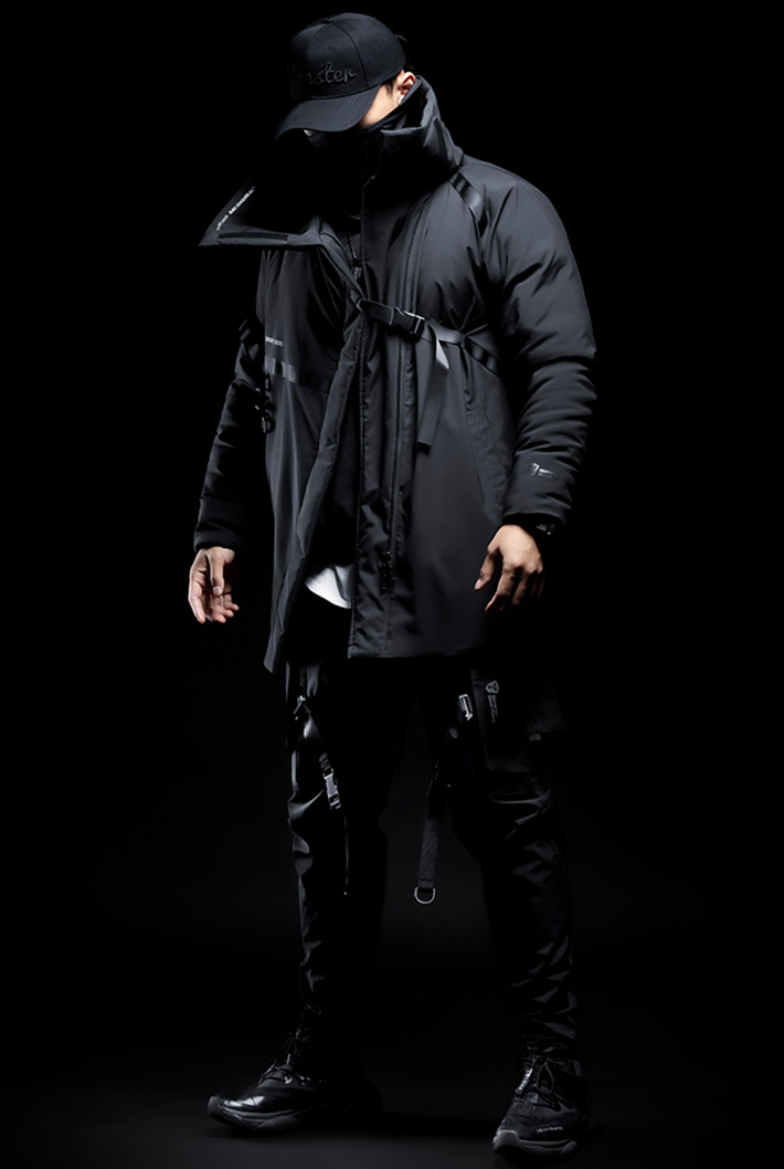 Buckle middle coat, DARKNIGHT SERIES