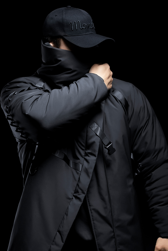 Buckle middle coat, DARKNIGHT SERIES