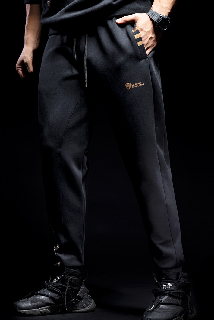 black gold fitness pants