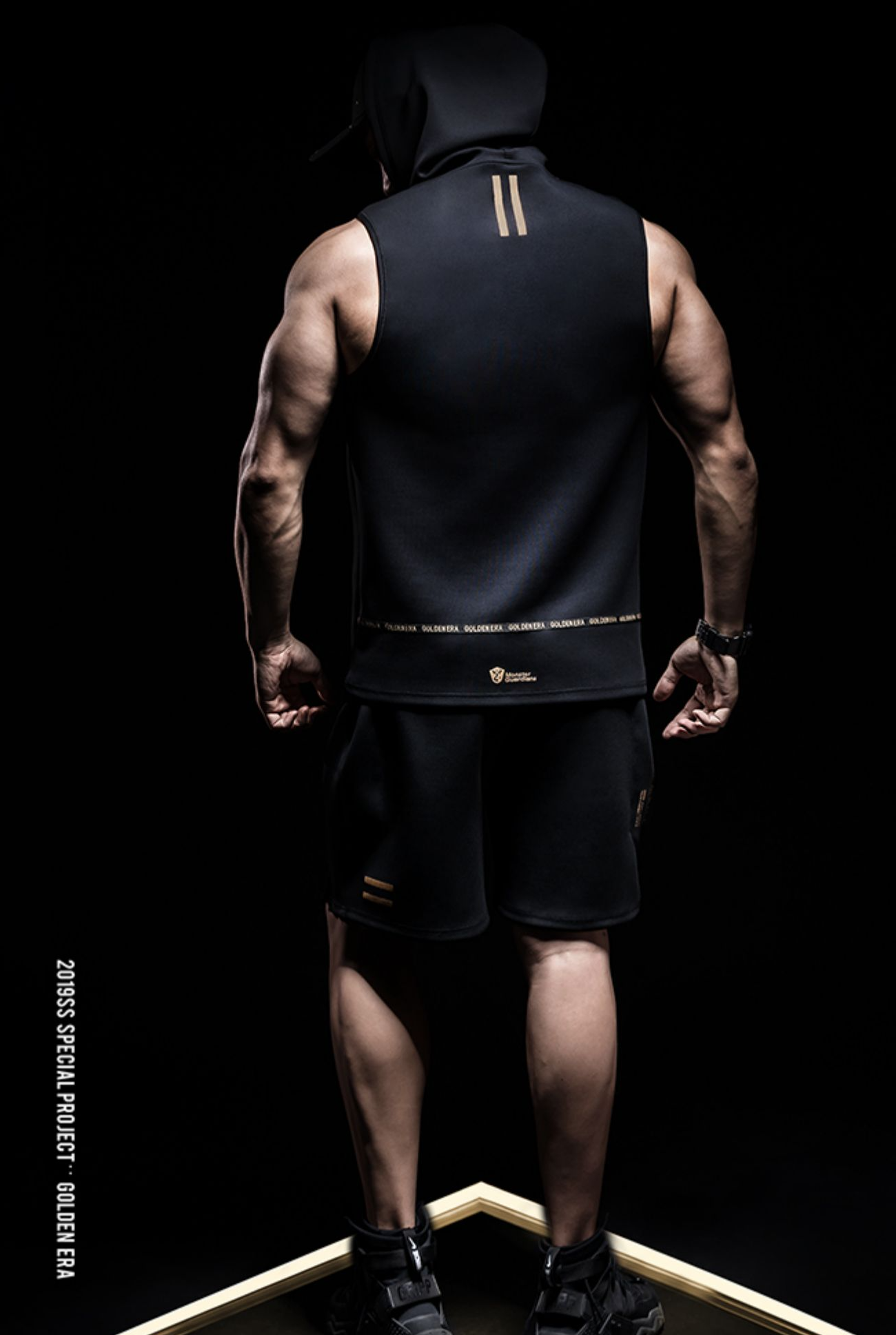 black gold shorts