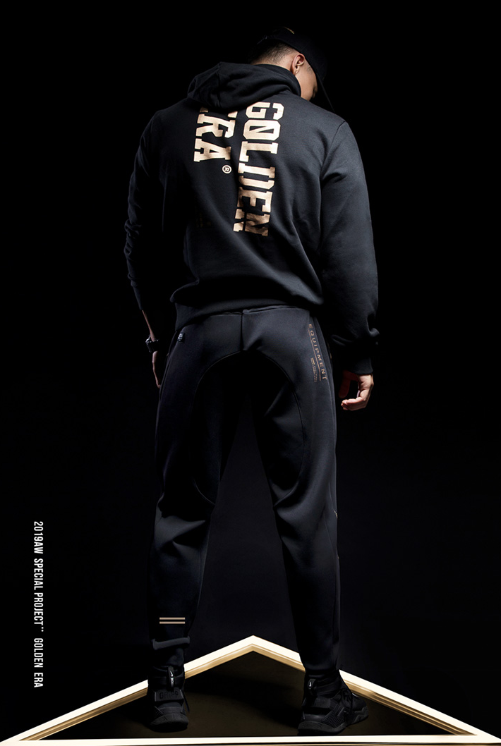 black gold fitness pants