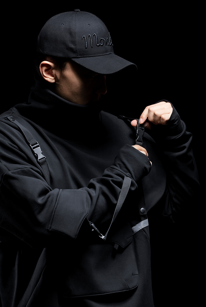 buckle high neck pullover