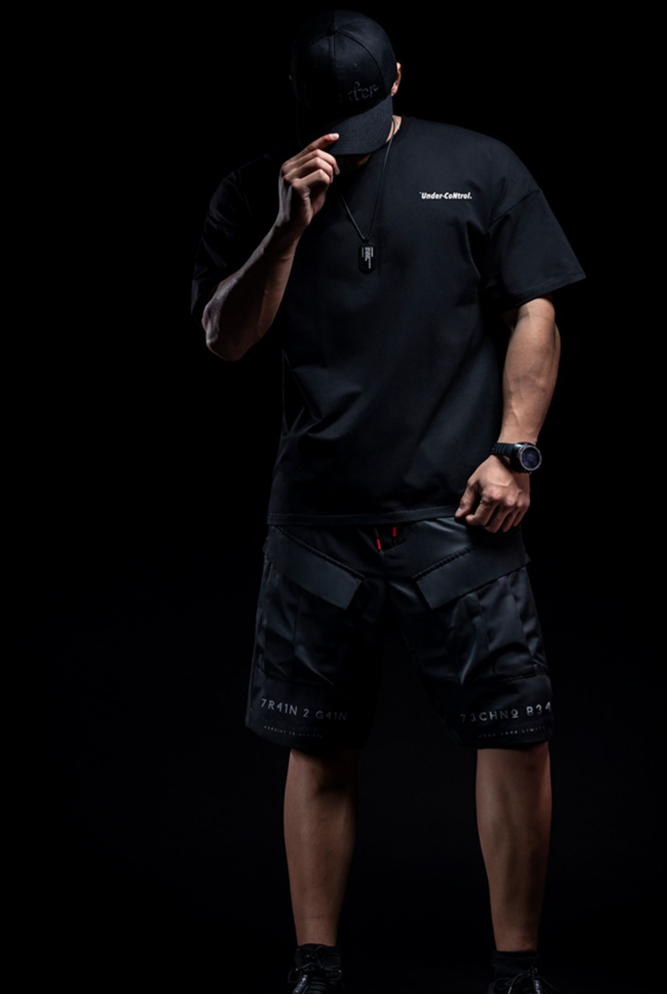 black fitness shorts