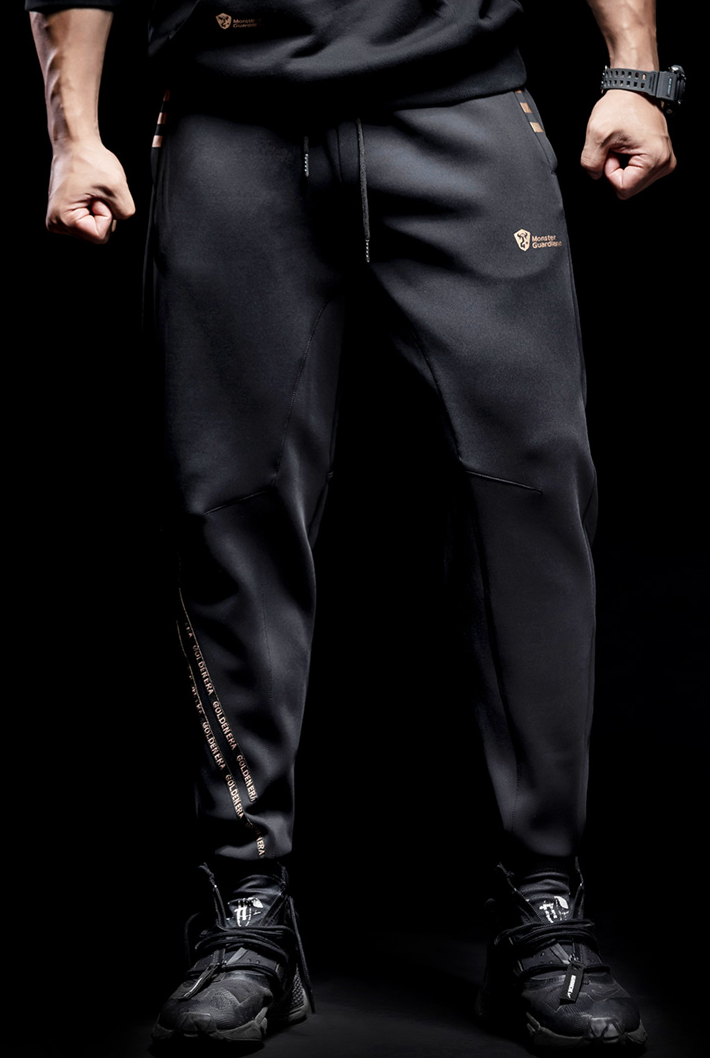 black gold fitness pants