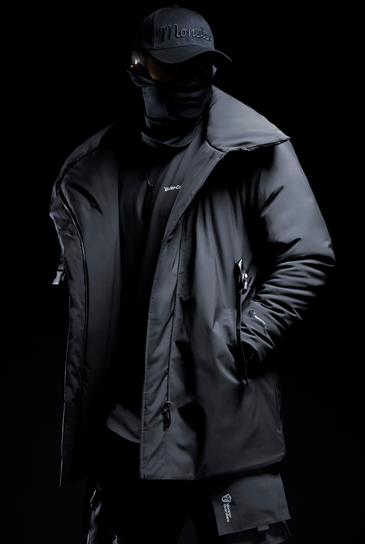Buckle middle coat, DARKNIGHT SERIES