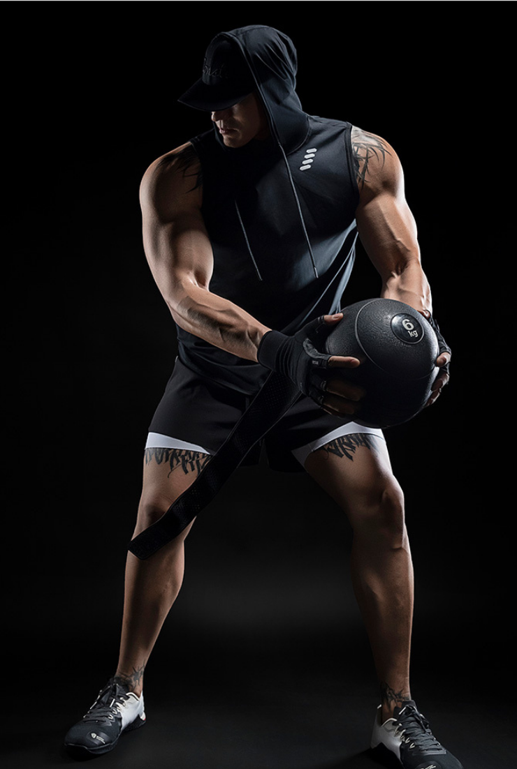 workout hood sleeveless tops