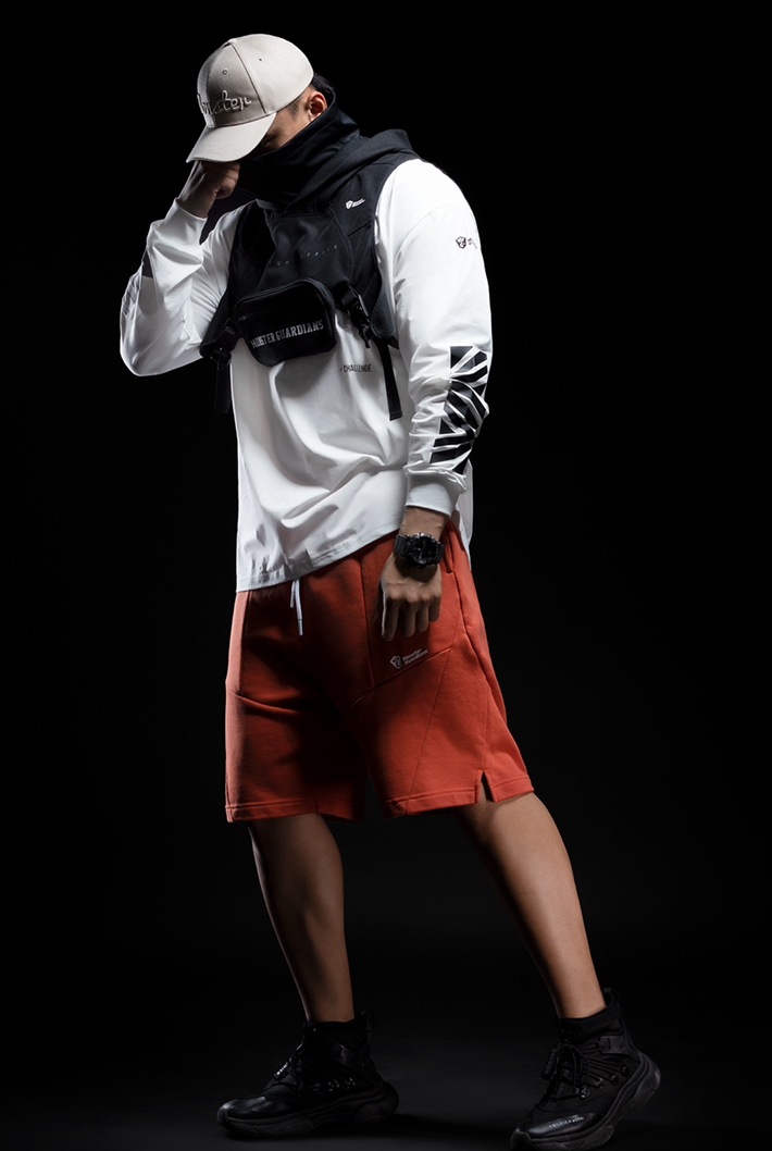 stitched print shorts