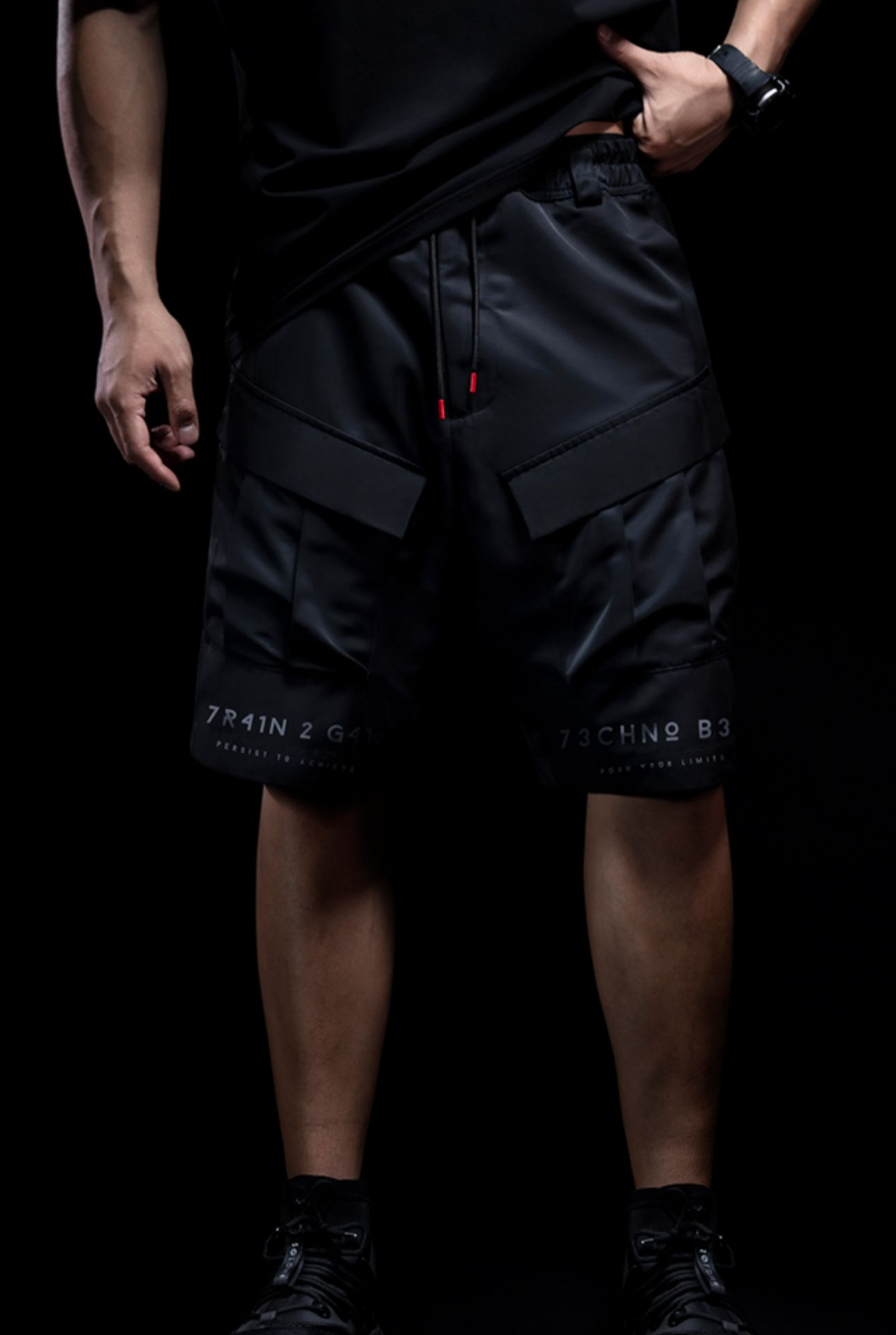 black fitness shorts