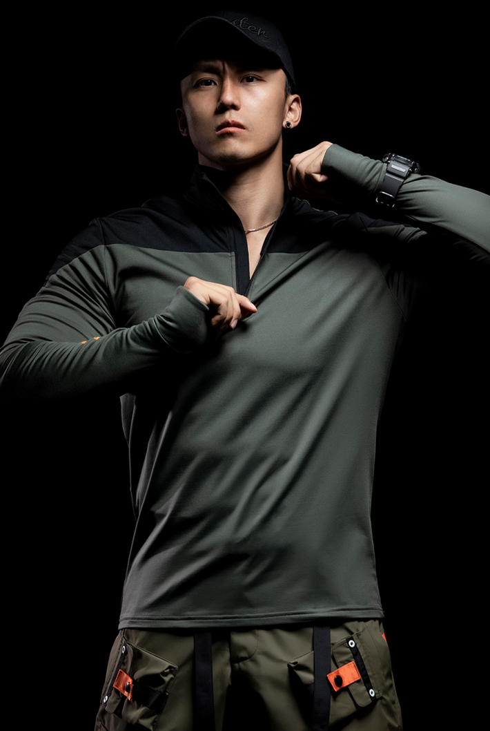 stitched zipper fitness wear