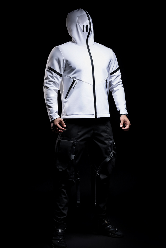 mask zipper hoodie