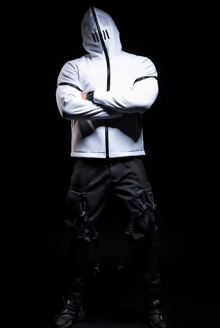 mask zipper hoodie