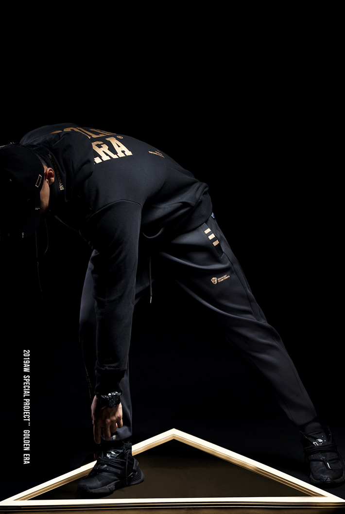 black gold fitness pants