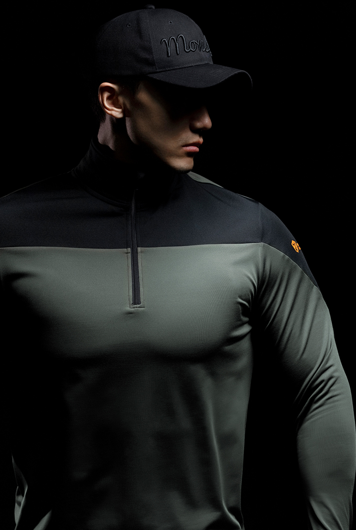 stitched zipper fitness wear