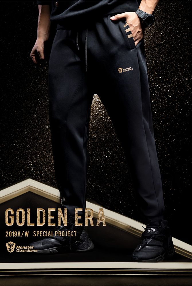 black gold fitness pants