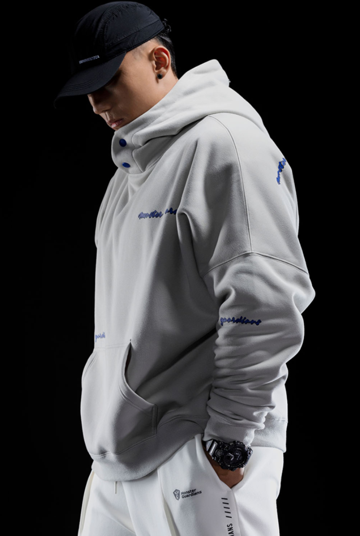 loose fleece hooded sweater