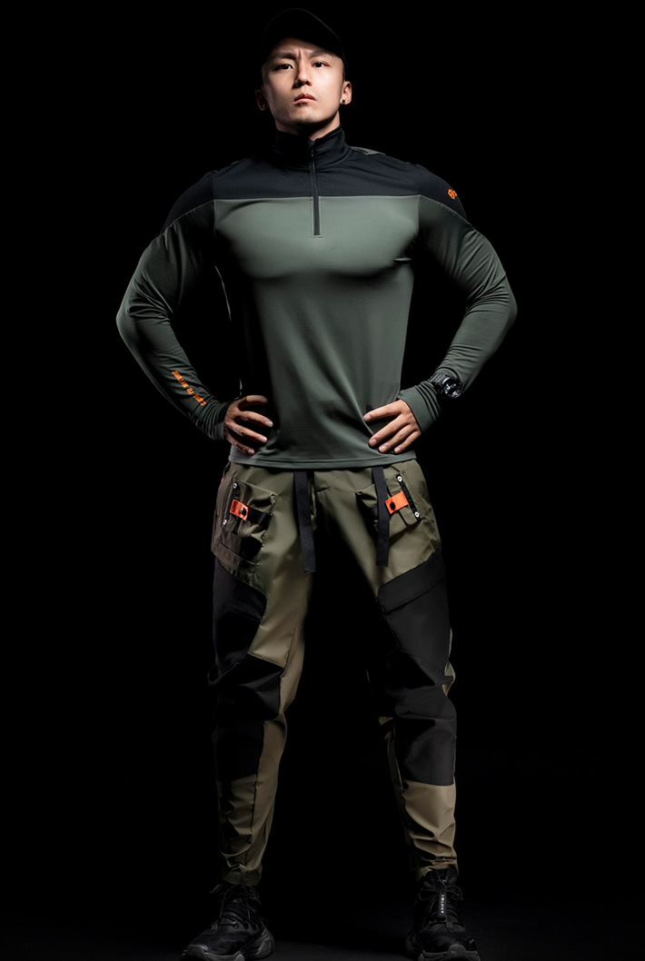 stitched zipper fitness wear