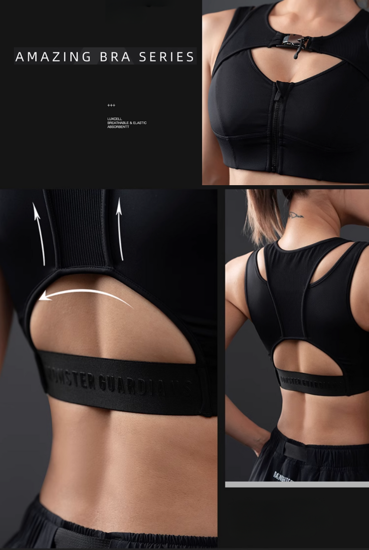 Cool Breeze Front Zip Sports Bra