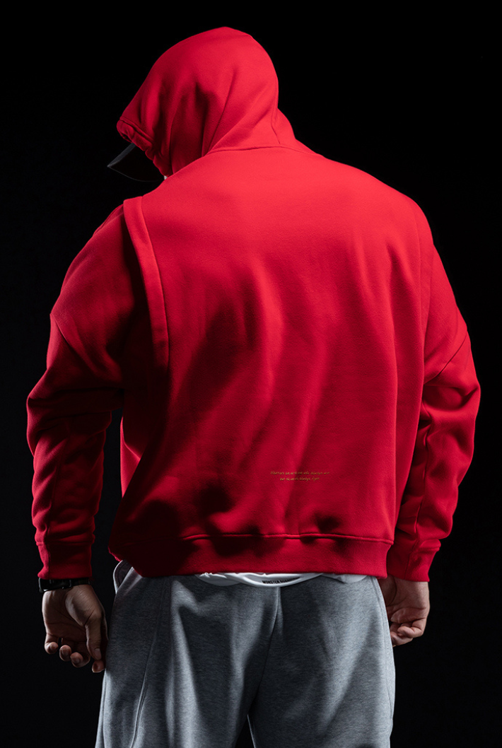 Velvet hooded sports sweatshirt