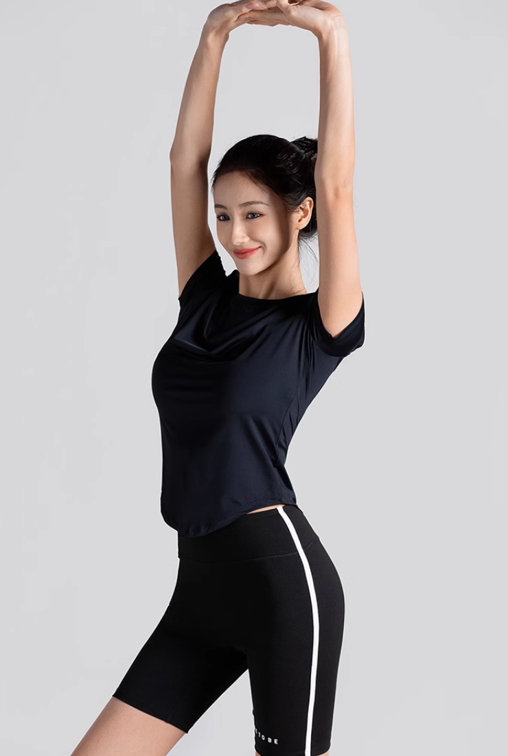 Ice Silk Cool Sports Moisture Wicking Quick Drying Yoga Training T-Shirt