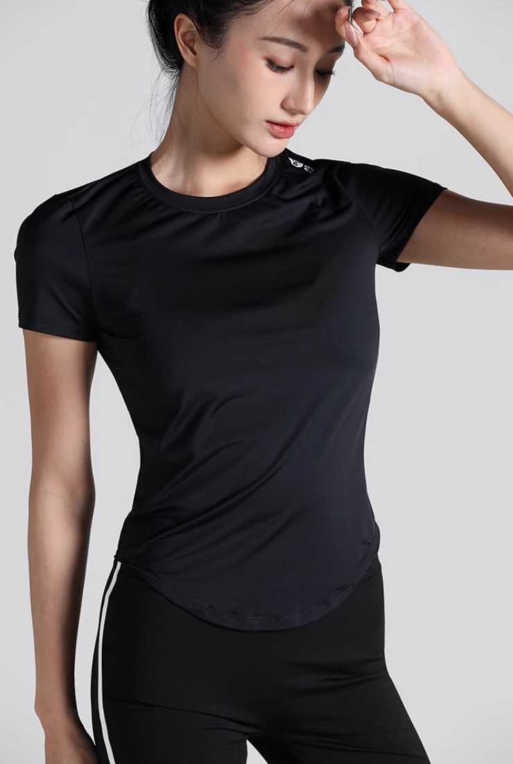 Ice Silk Cool Sports Moisture Wicking Quick Drying Yoga Training T-Shirt