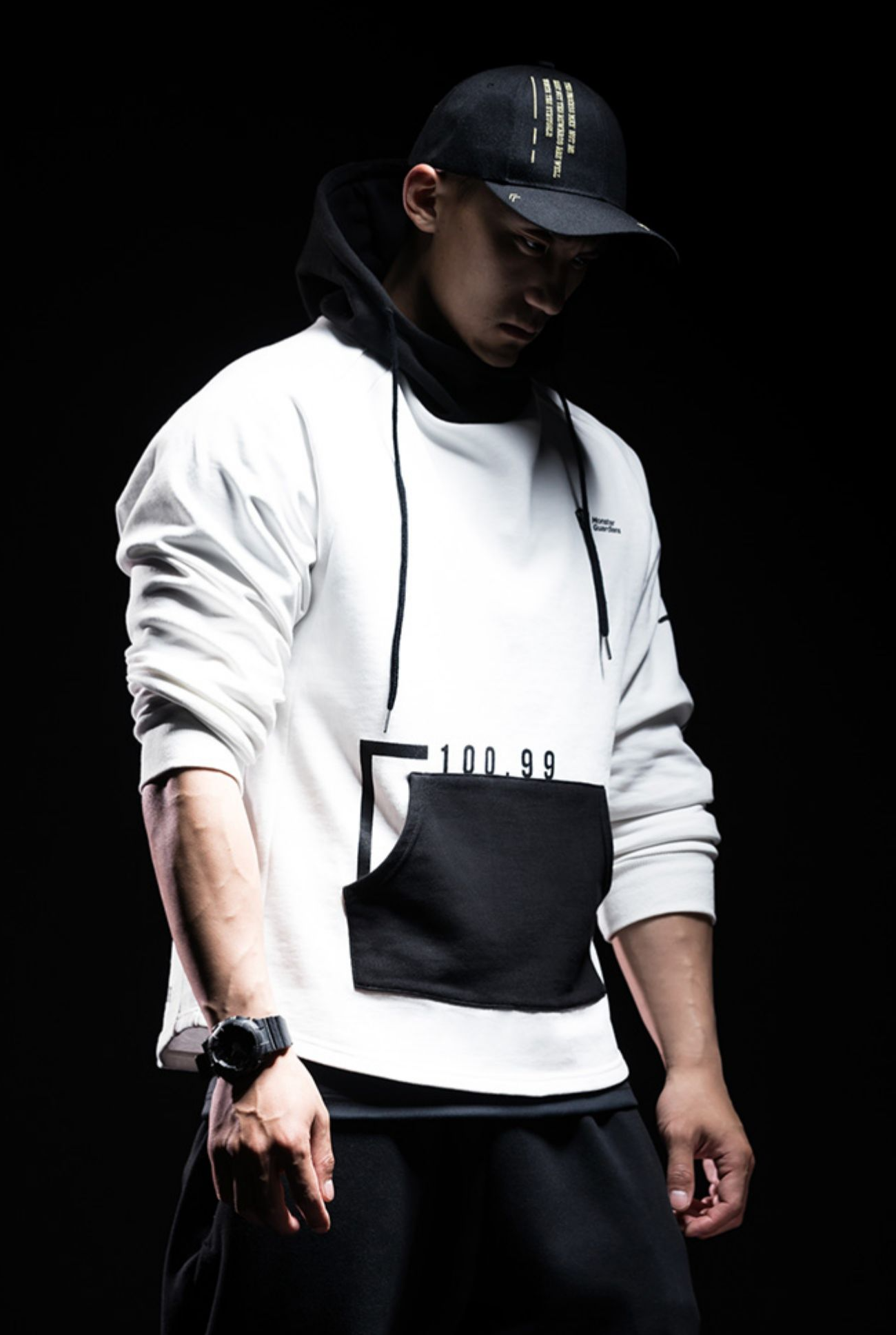 sports high collar hoodie